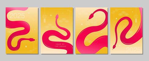 layout template Lunar new year, Chinese New Year 2025 ,Year of the Snake vector