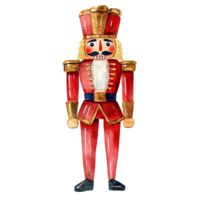 Nutcracker soldier in festive red and gold attire png