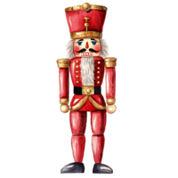 Nutcracker soldier in red uniform with white beard and hat png