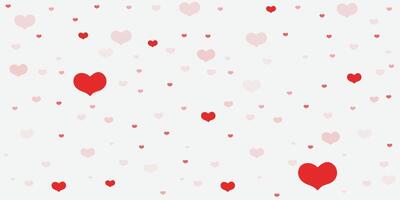 Beautiful red hearts falling on background. Invitation Template background design, greeting card, poster. Valentine day vector