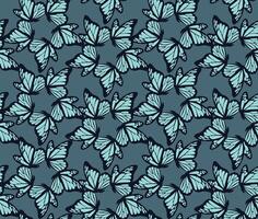 Blue Butterfly Repeat Pattern Background vector