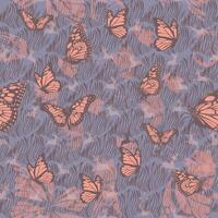 Butterfly reindeer repeat pattern background vector