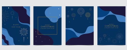 firework happy new year on night background.Editable illustration for vertical design vector