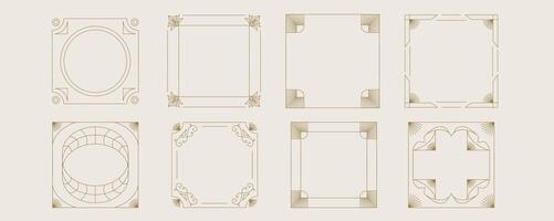 Vintage deco frame and border. Abstract decoration for square design vector