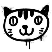 Spray Painted Graffiti Cat icon Word Sprayed isolated with a white background. graffiti Kitty sign with over spray in black over white. vector