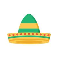Sombrero Icon Illustration with bright color palette in flat design style. Perfect for Mexican-themed designs or celebrations vector