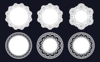 Elegant Lace Circle Frames Bundle Design Intricate Round Frame Design Collection vector