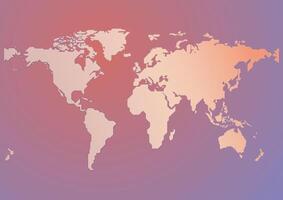 World map infographic with 6 continent in colors and timeline population vector