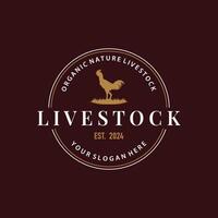 logo chicken farm design vector