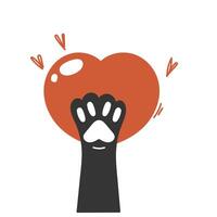 a cat holding a heart shaped object vector