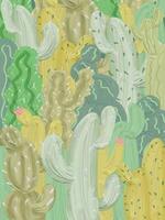 Hand-Drawn Cactus Background in a Modern and Artistic Style vector