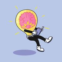 a cartoon character with a light bulb on his head vector