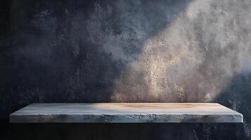 A shelf with a shadow on it photo