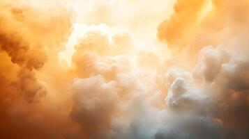 The sky is filled with clouds and the sun is shining through them photo