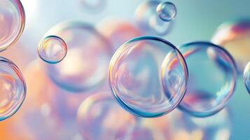 A colorful image of bubbles floating in the air photo