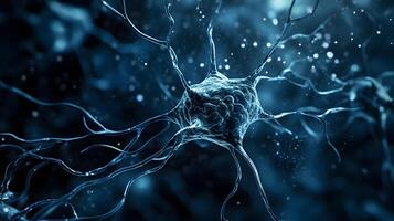 A close up of a brain cell with many branches photo