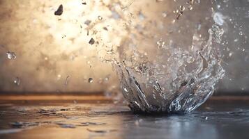A splash of water is falling from the sky, creating a sense of chaos photo