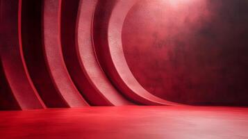 A red room with a red wall and red floor photo