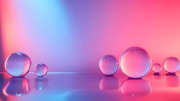A colorful background with a series of clear spheres photo