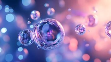A collection of colorful spheres floating in the air photo