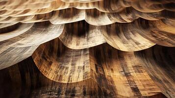 The image is a close up of a piece of wood with a wave pattern photo