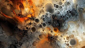 A painting of a galaxy with many small dots of different colors photo