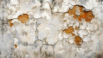 A wall with a lot of cracks and holes photo