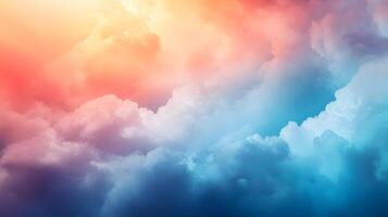 A colorful sky with clouds of different colors photo