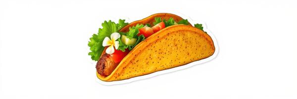 Tasty taco filled with fresh ingredients, showcasing a vibrant meal perfect for any occasion and enjoyed by many photo