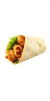 Delicious wrap filled with crispy vegetables and savory spices for a tasty meal option photo