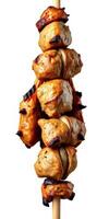 Delicious grilled chicken skewers with golden brown crust, perfect for summer gatherings and barbecues photo