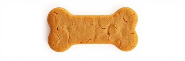 Homemade dog biscuit shaped like a bone, perfect for pet treats or celebrations at any time of the year photo