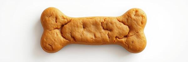 Delicious dog bone shaped cookie made from natural ingredients for pet treats in a bright kitchen setting photo