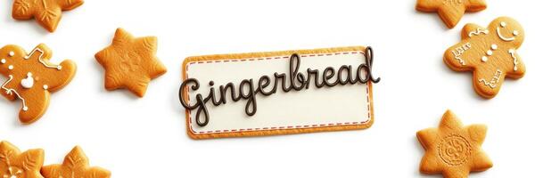 Gingerbread cookies arranged artistically for festive decoration and enjoyment in the holiday season photo