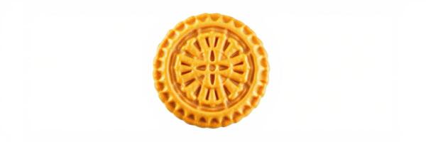 Traditional pastry decorated with intricate design on a plain background during a festive celebration photo
