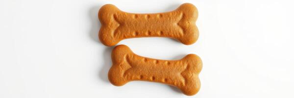 Homemade dog treats shaped like bones ready for pet enjoyment and healthy snacking photo