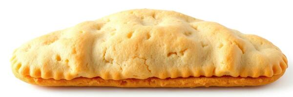 Savory baked pastry filled with delicious ingredients on a clean background photo