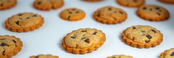 Warm cookies cooling on a baking sheet in a home kitchen after being freshly baked photo