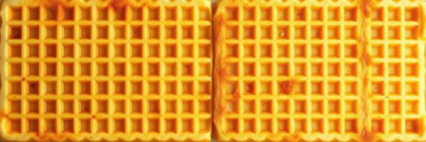 Delicious homemade waffles served fresh for breakfast at a cozy kitchen table photo