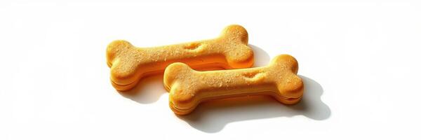 Crunchy dog treats shaped like bones resting on a bright surface inviting pet munching enjoyment photo