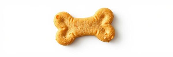 Dog bone shaped treat on a white background ideal for pet snacks and canine rewards photo