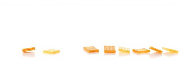 Cookies arranged on a clean surface create a visually appealing dessert display photo