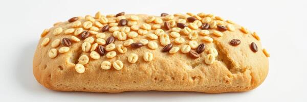 Traditional baked bread topped with seeds showcasing artisanal craftsmanship photo