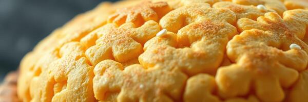 Delicious golden pastry with a unique floral pattern fresh from the oven photo