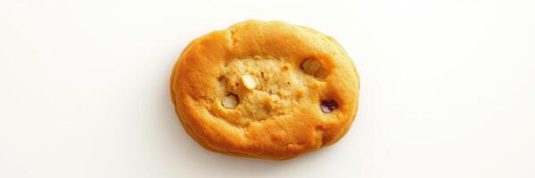 Deliciously baked cookie with chocolate and nuts resting on a clean surface photo