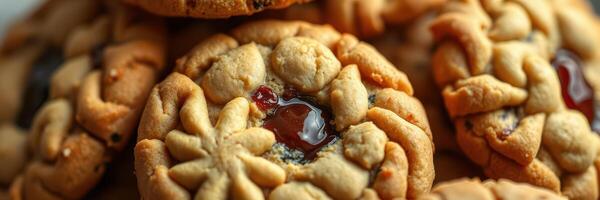Homemade cookies are freshly baked and arranged on a plate, showcasing their intricate designs and glaze photo