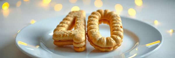 Deliciously baked cookies shaped like the number 40, perfect for a birthday celebration or milestone event photo