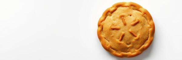 Homemade pie cooling on a kitchen countertop in natural light photo
