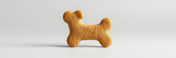 Dog-shaped cookie displayed on a plain surface, showcasing its distinct shape and texture for pet lovers photo