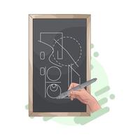 writing on the blackboard vector